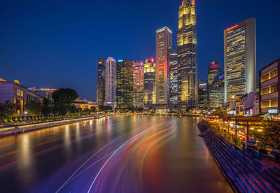 Illuminated city at night