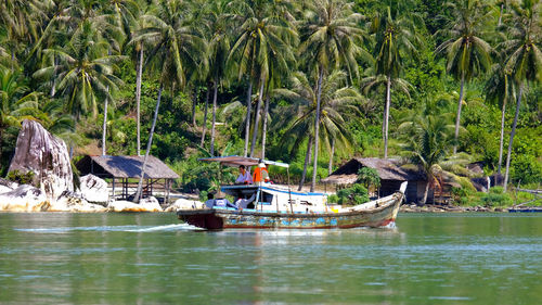 Scenic view of harbor against sky