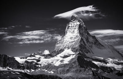 Low angle view of mountain against sky