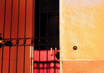 Close-up of red door