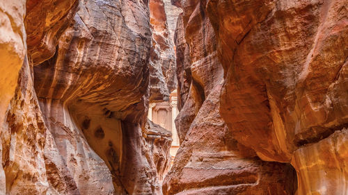 Low angle view of rock formation