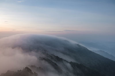 Scenic view of cloudscape against sky during sunset