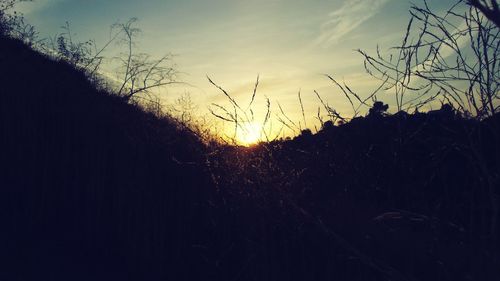 Silhouette of landscape at sunset