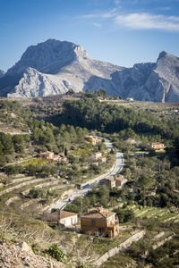 Valley between bolulla and taberna, alicante, spain