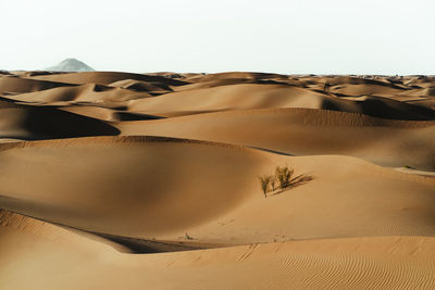 Scenic view of desert against clear sky