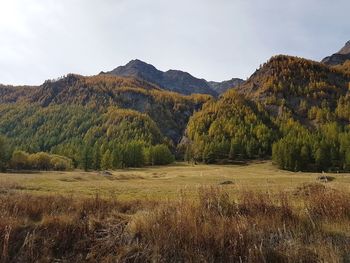 Scenic view of mountains against sky