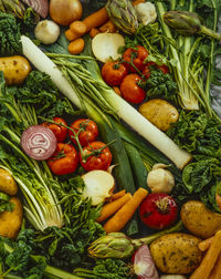 High angle view of vegetables