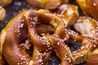 Close-up of pretzels