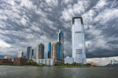 A view of downtown jersey city shot from liberty   state park