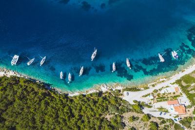 High angle view of beach