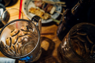 Close-up of glass jar on table