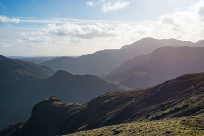 Scenic view of mountains against sky