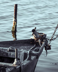 Close-up of boat in sea