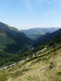 Scenic view of mountains against sky