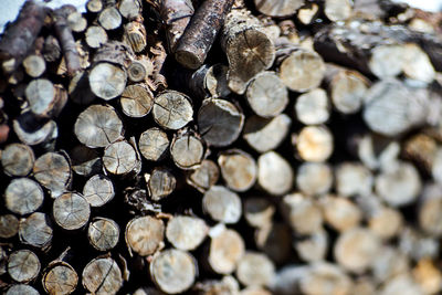 Full frame shot of logs