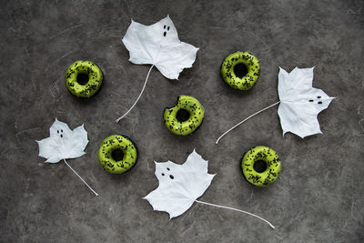 High angle view of paper over white background on floor