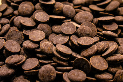 Full frame shot of chocolate chips 