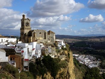 Panoramic view of townscape against sky