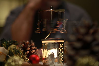 Close-up of illuminated decoration