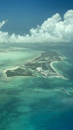 Aerial view of sea against sky