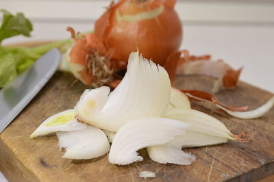 Close-up of food on cutting board