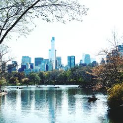 City skyline with waterfront