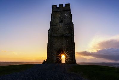 View of historical building at sunset