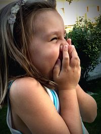 Close-up of cute girl