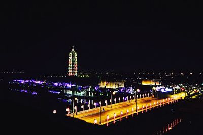 Illuminated city at night