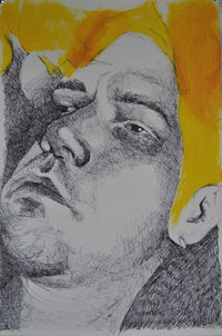 Close-up of painting on wall