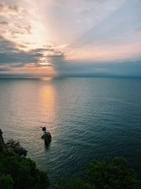 View of sea at sunset