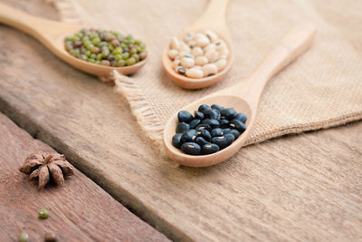 High angle view of food on table