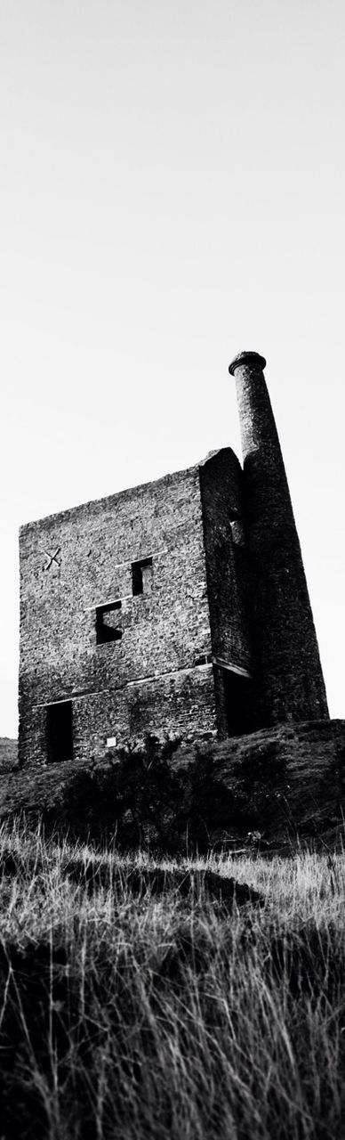 architecture, built structure, building exterior, abandoned, old, damaged, obsolete, run-down, deterioration, old ruin, low angle view, clear sky, ruined, history, weathered, bad condition, the past, copy space, house, sky