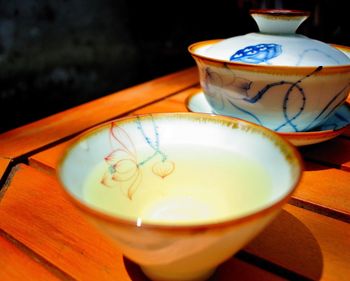 Close-up of cappuccino