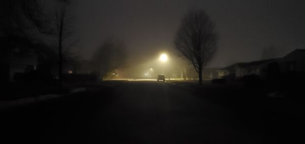 View of city street at night