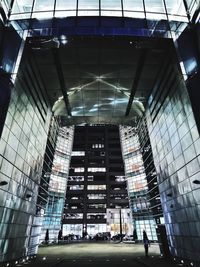 Low angle view of illuminated ceiling in building