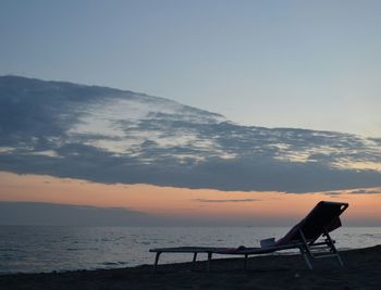 Scenic view of sea at sunset