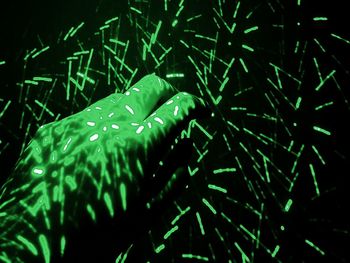 Close-up of illuminated lights at night