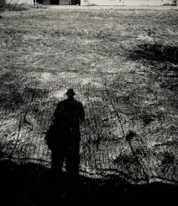 Shadow of person on field