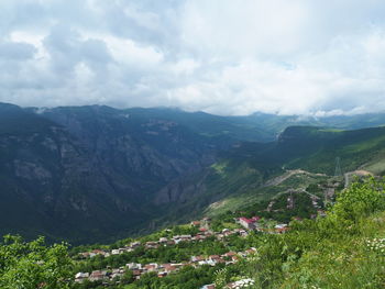 High angle view of landscape against sky