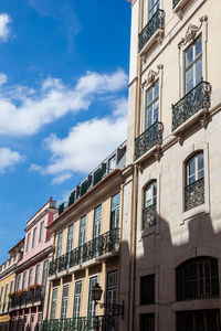 Architecture of the antique buildings at lisbon city center