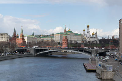 Bridge over river in city