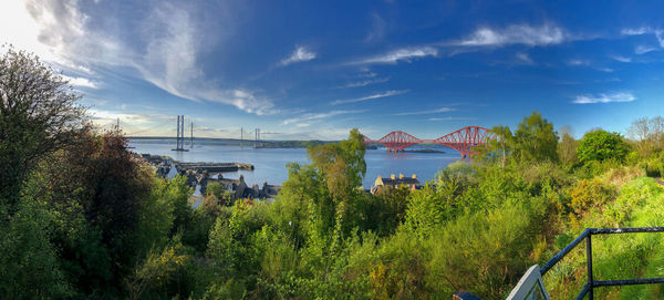 Panoramic view of bridge against sky