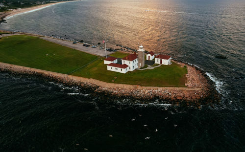 High angle view of sea