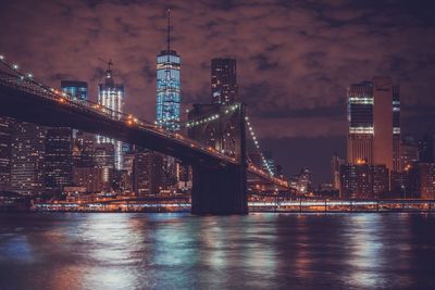 Illuminated city at night