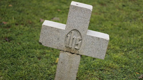 Christian cross on a graveyard