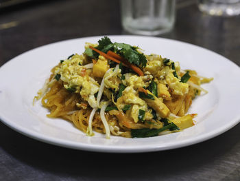 Close-up of food in plate on table