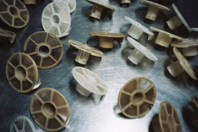 High angle view of food on table