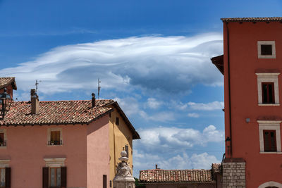 Low angle view of buildings against sky