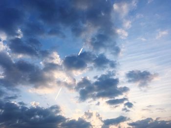 Low angle view of vapor trail in sky